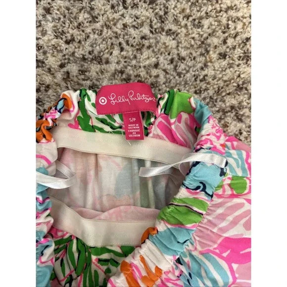 Lilly Pulitzer Multicolor Floral Strapless Maxi Womens Dress Sz SP Drawstring - Picture 3 of 5